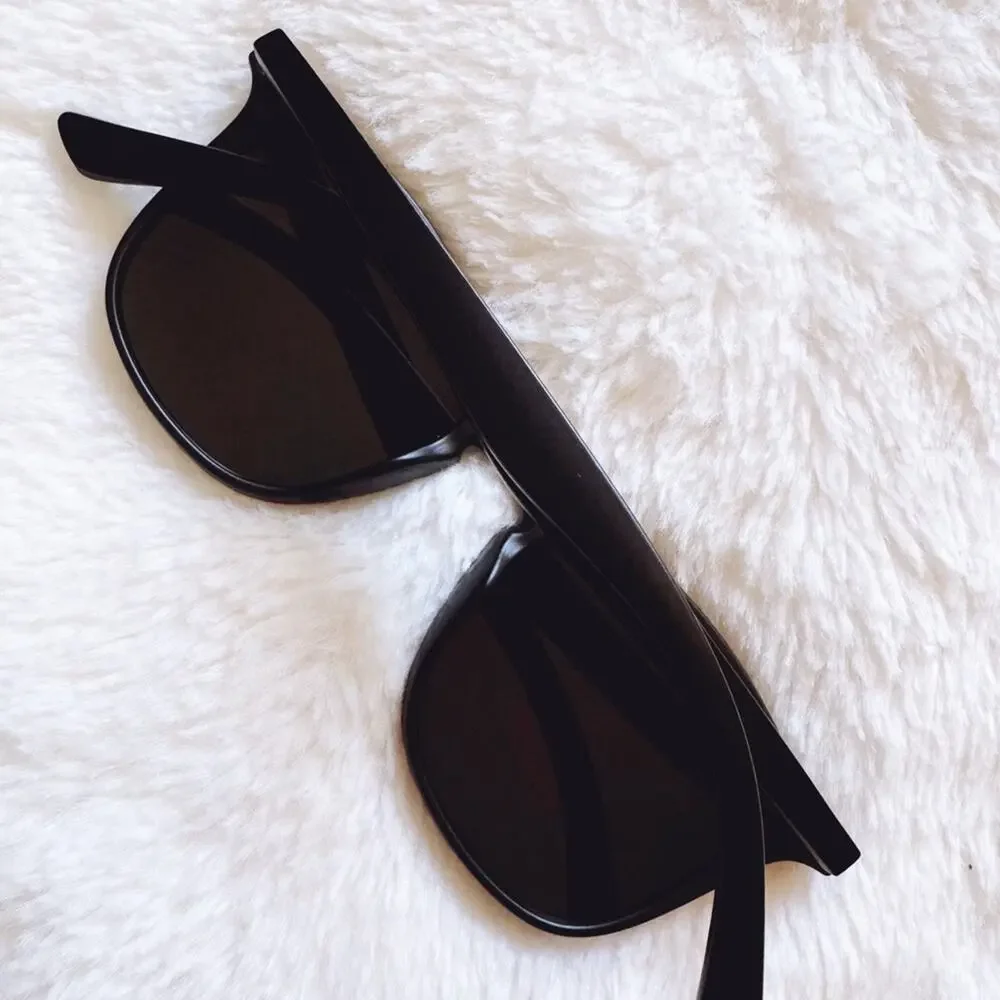 Milo Black W/ Green Lenses Oversized Oval Horn Rims Sunglasses